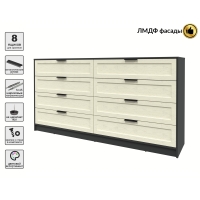 Kомод Тренд КТ-К197 (Антрацит ЛДСП/ Дуб снежный ЛМДФ) Ш1965 В1020 Г451